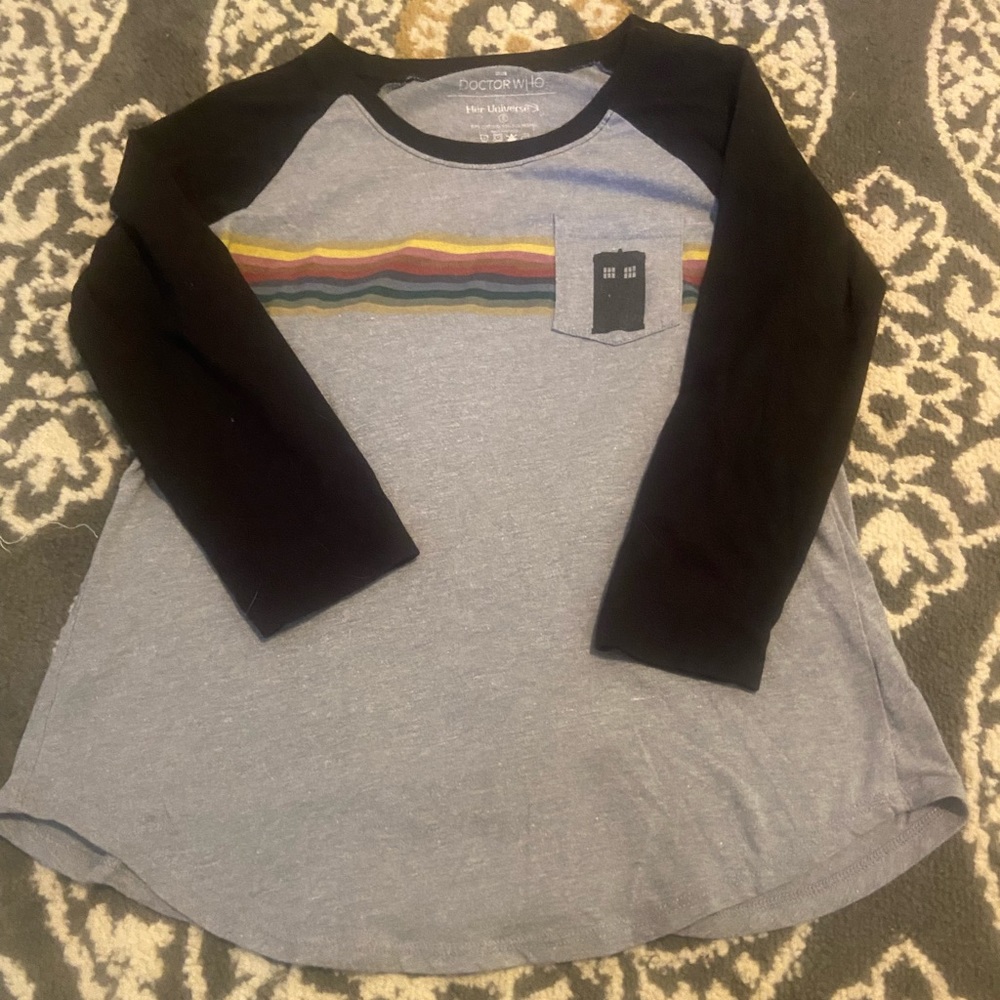 Hot Topic Doctor Who Three Quarter Sleeve Shirt